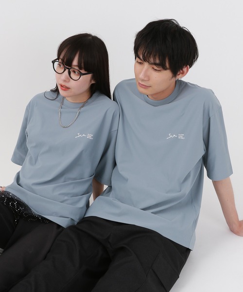 GLOBAL WORK tシャツ サラサラ快適DRYTシャツ/プリント/半袖