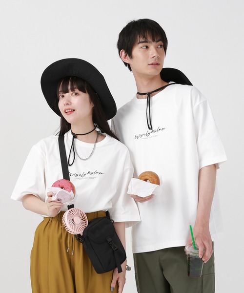 GLOBAL WORK tシャツ サラサラ快適DRYTシャツ/プリント/半袖