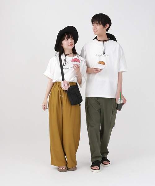 GLOBAL WORK tシャツ サラサラ快適DRYTシャツ/プリント/半袖