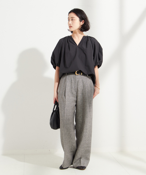 journal standard L'essage ブラウス シャツ ギャザースリーブ