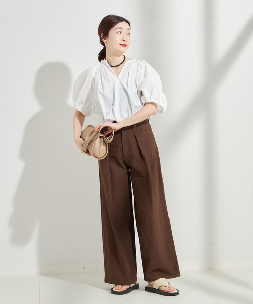 journal standard L'essage ブラウス シャツ ギャザースリーブ