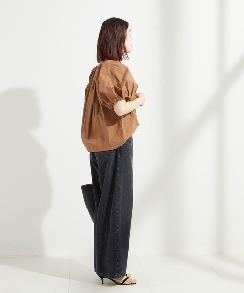 journal standard L'essage ブラウス シャツ ギャザースリーブ
