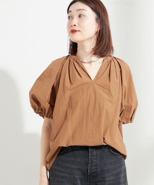 journal standard L'essage ブラウス シャツ ギャザースリーブ