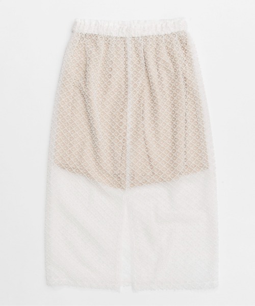 パールビーズ　ロングスカート　ホワイトパール MAISON SPECIAL（メゾンスペシャル） スカート Pearl Beaded Skirt