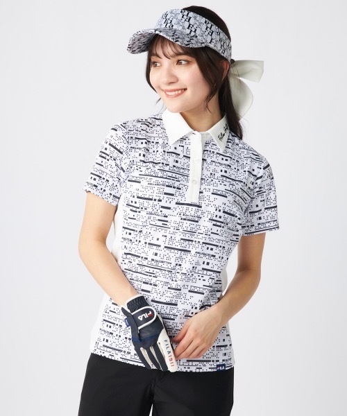 ブラウス シャツ 「FILA GOLF/フィラゴルフ」レディースプリント半袖シャツ　ゴルフ レディース