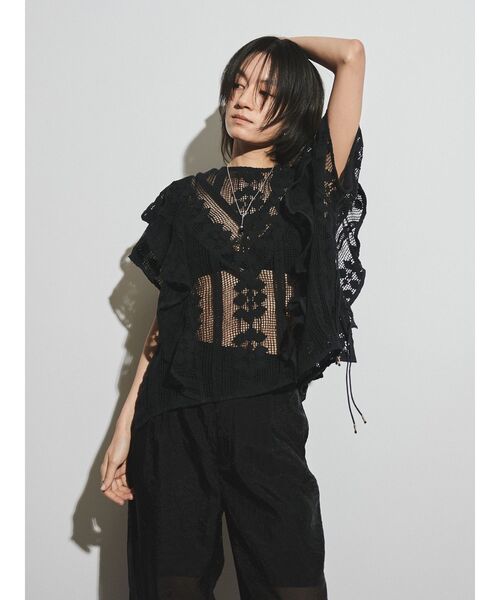 Ungrid - Ungrid♡フリルドットブラウス Ungrid ブラウス シャツ 「Htage」レースシアーフリルブラウス