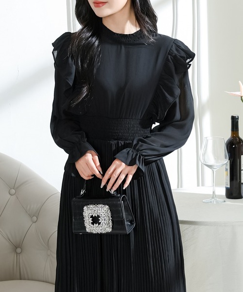 ロシャス Rochas フリルワンピース レディース 40 ROCHAS（ロシャス）の「Rochas - フリルトリム ワンピース - women