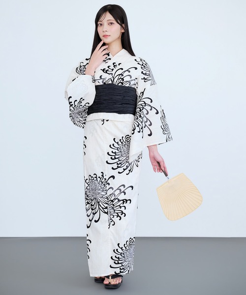 浴衣 「かんたん着付け」二部式浴衣3点セット(セパレート浴衣・帯・着付け本)「K」 レディース_37