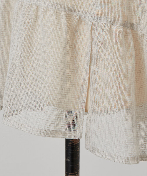 BEARDSLEY ブラウス シャツ 「15 quinze」裾フリルメッシュ