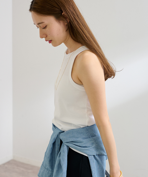 タンクトップ ノースリーブ ONIT COTTON RIB AMERICAN/S TANK TOP 25SSON183：タンクトップ レディース ONIT COTTON RIB AMERICAN/S TANK TOP 25SSON183：タンクトップ