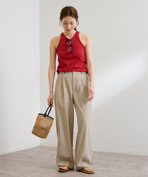 タンクトップ ノースリーブ ONIT COTTON RIB AMERICAN/S タンクトップ レディース FRAMeWORK タンクトップ ノースリーブ ONIT COTTON RIB AMERICAN