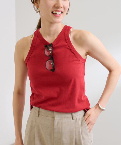 FRAMeWORK タンクトップ ノースリーブ ONIT COTTON RIB AMERICAN