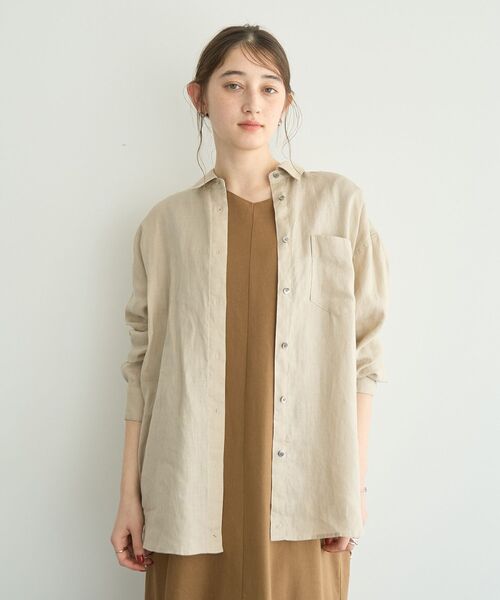 ブラウス シャツ 3wayフレンチリネンシャツ レディース YECCA VECCA ブラウス シャツ 3wayフレンチリネンシャツ