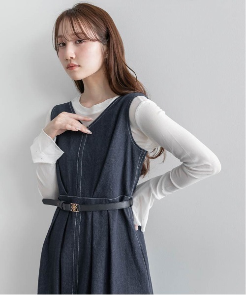 RANDA（ランダ） ワンピース タックフレアデニムワンピース : ZOZOTOWN