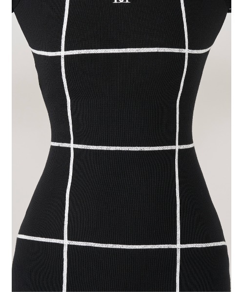 Darich ワンピース バックオープンステッチニットミニワンピース