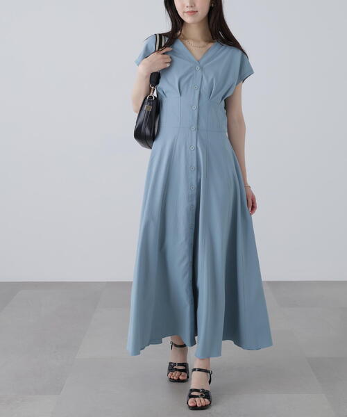 FREE'S MART ワンピース 「3サイズ展開XS-M」ウエストシェイプ配色