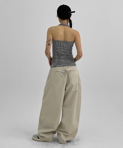 BLACKUP パンツ 「MADE」 バックポイントカーブコットンワイド