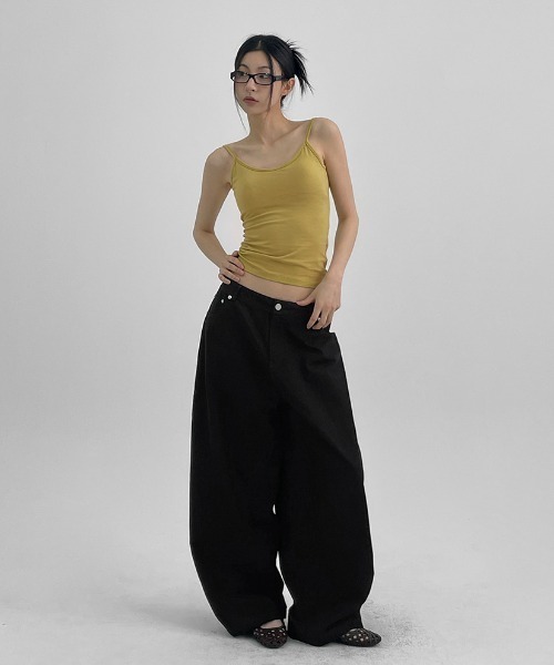 BLACKUP パンツ 「MADE」 バックポイントカーブコットンワイド