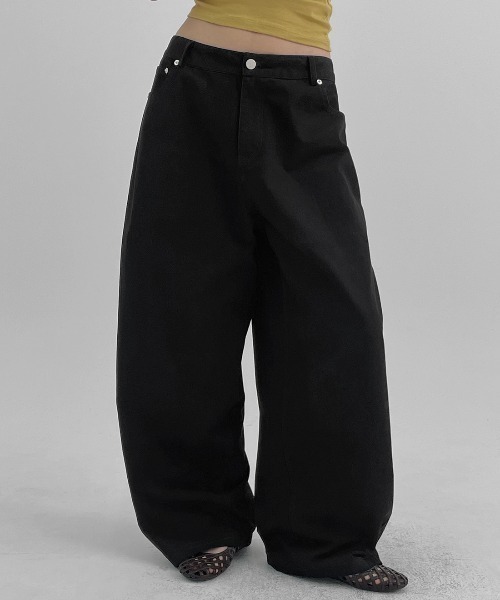 【初回限定】 BLACKUP パンツ バックポイントカーブコットンワイド 「MADE」 パンツ