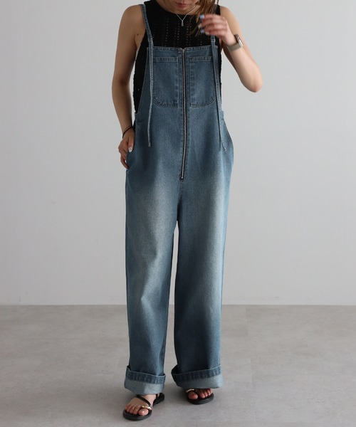 【美品】NEAT サロペット オーバーオール S Katsuragi Fashion Letter サロペット オーバーオール 配色ショルダー切替