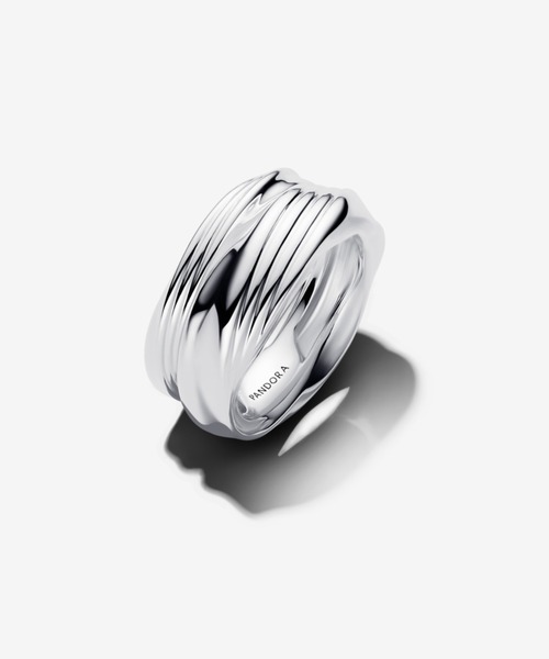 パントラリング Crossover Pavé Triple Band Ring | ローズゴールドプレーティング