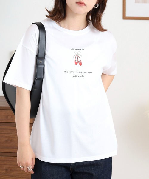tシャツ BRODIAEA バレエシューズ半袖Tシャツ レディース