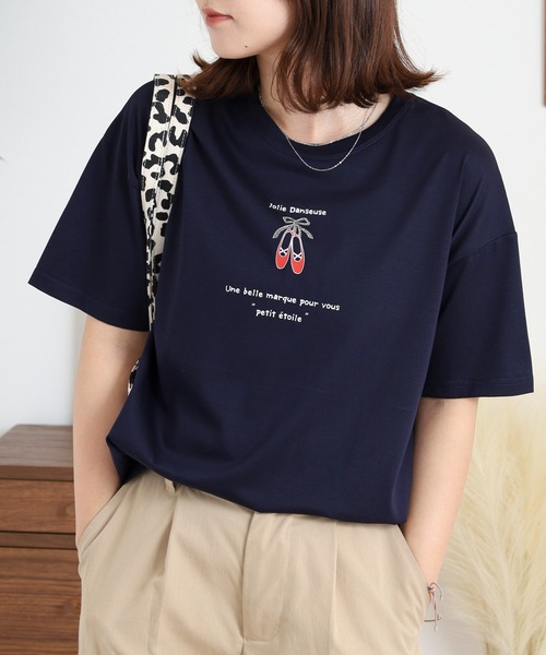 tシャツ BRODIAEA バレエシューズ半袖Tシャツ レディース tシャツ BRODIAEA バレエシューズ半袖Tシャツ レディース