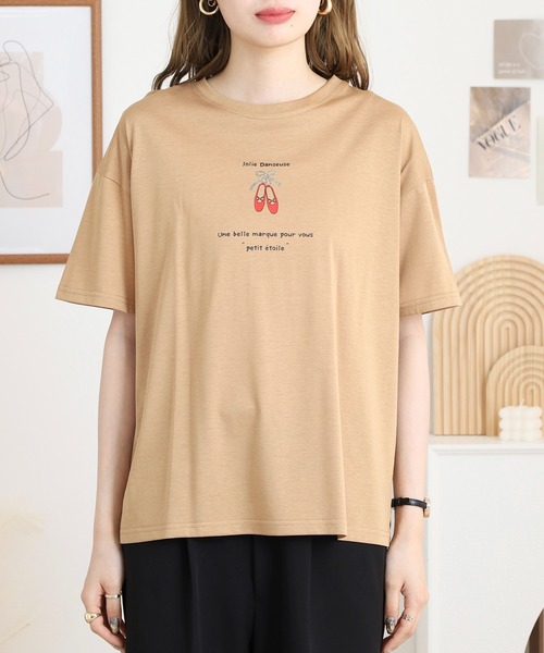 tシャツ BRODIAEA バレエシューズ半袖Tシャツ レディース tシャツ BRODIAEA バレエシューズ半袖Tシャツ レディース