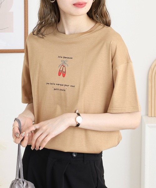 ブローディア BRODIAEA バレエシューズ半袖Tシャツ （ライム） tシャツ BRODIAEA バレエシューズ半袖Tシャツ レディース
