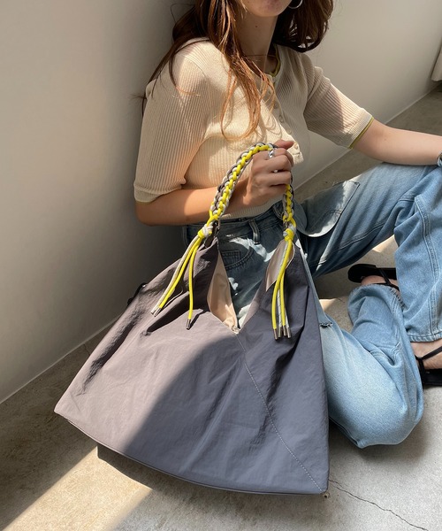 210nouve ショルダーバッグ バッグ 配色 ドローコード ナイロン