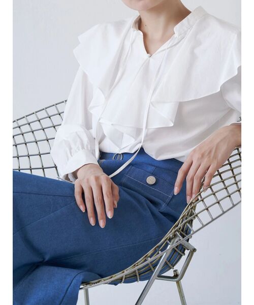 新品タグ付き2024AW tonal  トーナル　メロウフリルブラウス TONAL（トーナル） ブラウス シャツ ラッフルフリルブラウス