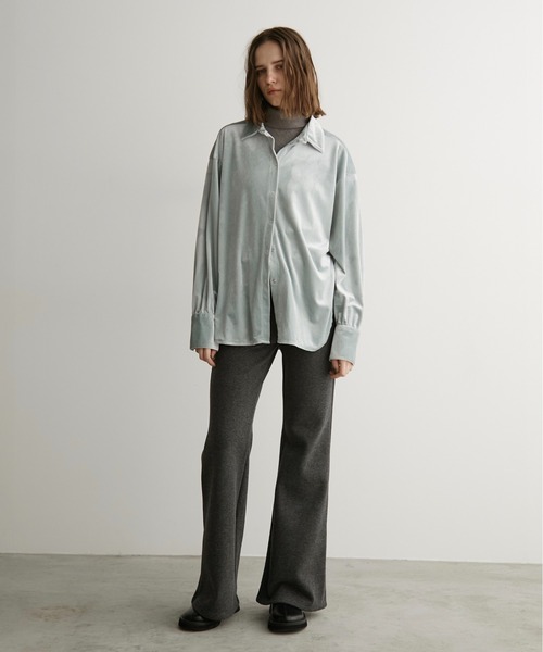 LOSCa ブラウス シャツ ベロアオーバーシャツ レディース : ZOZOTOWN