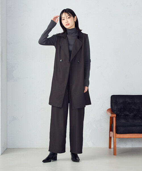 COMME CA ISM ベスト ジレ 「セットアップ対応」ポリエステル