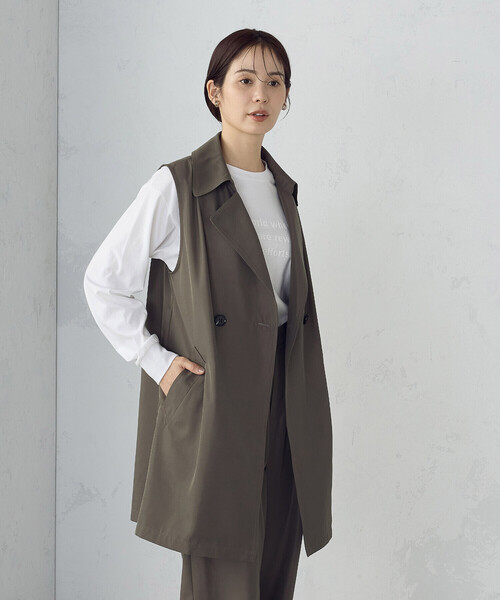 COMME CA ISM ベスト ジレ 「セットアップ対応」ポリエステル