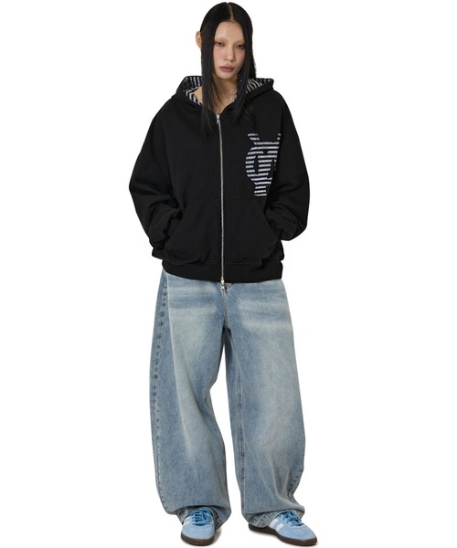 トップス OY reversible stripe hoodie M size OY（オーワイ） パーカー 「OY/オーワイ」REVERSIBLE STRIPE HOODIE