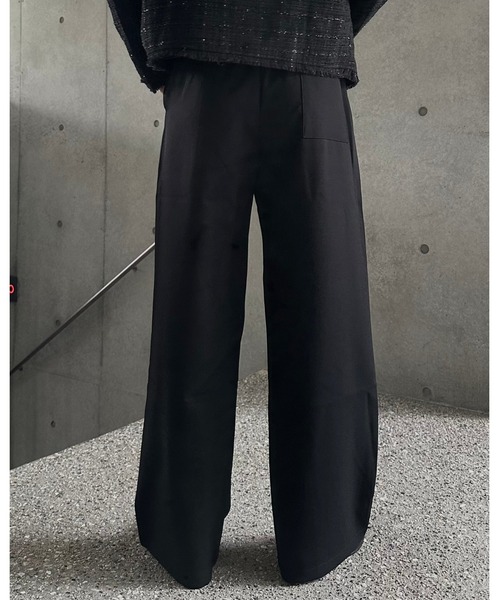 90sDKNY ブラック コットンワイドスラックス 32 Otte パンツ クラシックワイドスラックス メンズ レディース