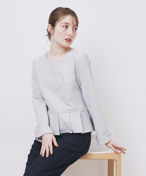 index（インデックス） tシャツ ストレッチペプラムラメトップス「洗濯