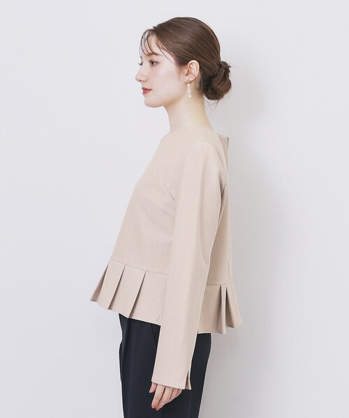 index（インデックス） tシャツ ストレッチペプラムラメトップス「洗濯