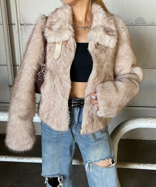 non-hedge（ノンヘッジ） ブルゾン アウター ミックスフェイクファー