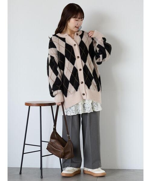 ehka sopo（エヘカソポ） カーディガン アーガイル柄カーディガン