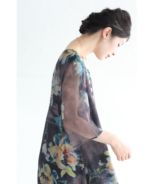 「CAWAII」 7分袖ワンピース FREE ブラック レディース_画像7