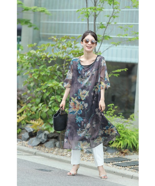 「CAWAII」 7分袖ワンピース FREE ブラック レディース_画像9