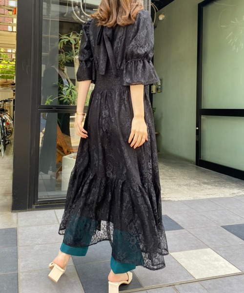 「one after another NICE CLAUP」 半袖ワンピース FREE アイボリー レディース_画像9