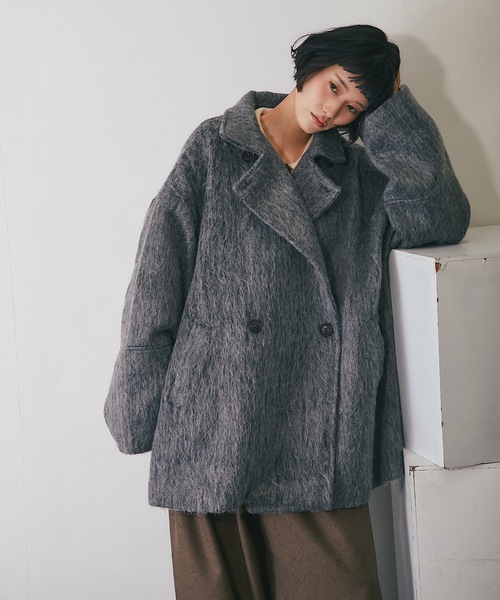 ブルゾン アウター シャギーダブルコート レディース : ZOZOTOWN Yahoo