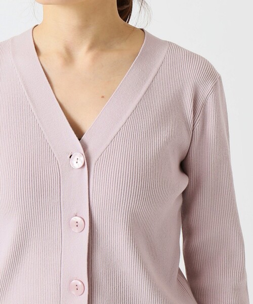 「La TOTALITE」 ニットカーディガン FREE パープル レディース_画像3