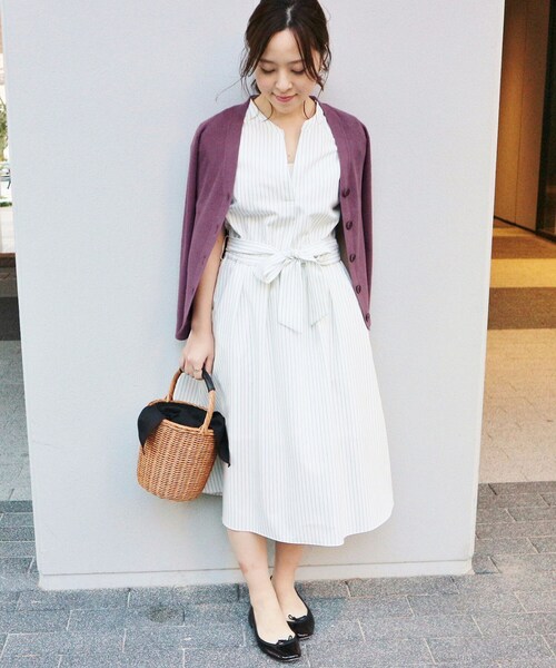 「La TOTALITE」 ニットカーディガン FREE パープル レディース_画像4