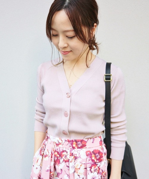 「La TOTALITE」 ニットカーディガン FREE パープル レディース_画像8