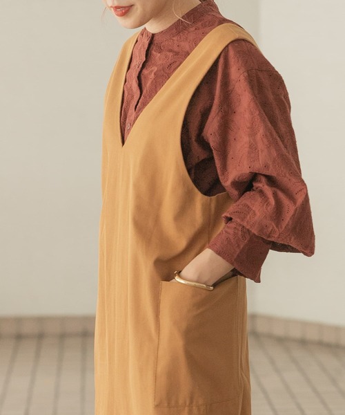 「ITEMS URBANRESEARCH」 サロペットスカート FREE ライトインディゴブルー レディース_画像5