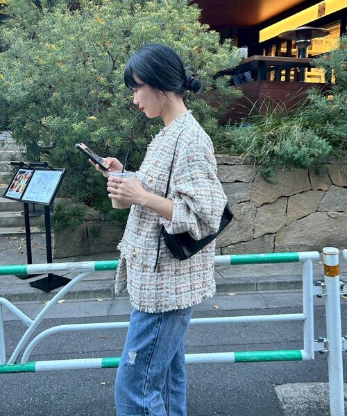 美品＊シーナリー ツイードニットジャケット 金ボタン 近年モデル 24AW 見上愛さん着用/新色追加/VERY掲載】ツイード ニット ジャケット | 23
