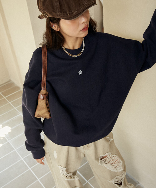 「PUBLUX」 スウェットカットソー「MARY QUANTコラボ」 フリ- ナチュラル レディース_画像3